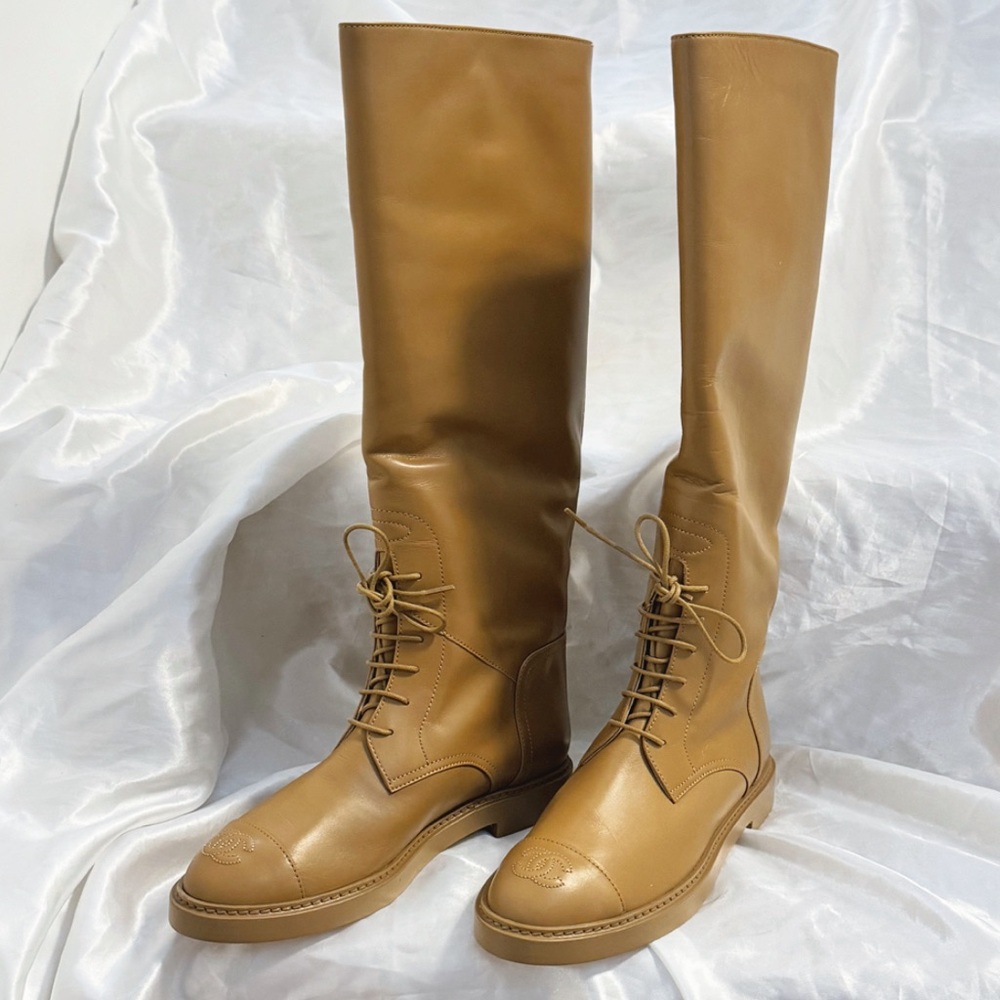 Chanel Knee-High Leather High Boots